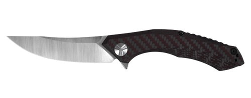 Zero Tolerance 0462 Dmitry Sinkevich Flipper Knife 3.75" CPM-20CV Two-Tone Blade, Red Carbon Fiber and Titanium Handles, Frame Lock