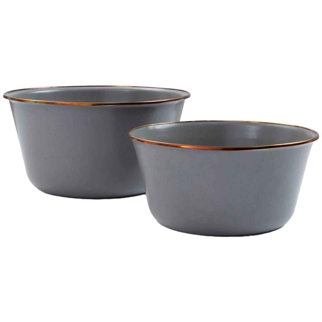 Barebones Enamel Mixing Bowl Set - Slate Gray