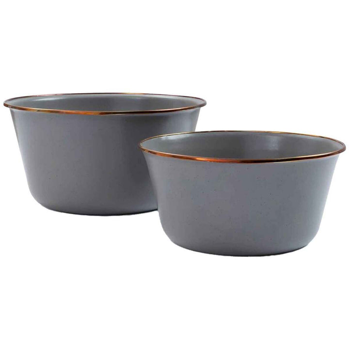 Barebones Enamel Mixing Bowl Set - Slate Gray