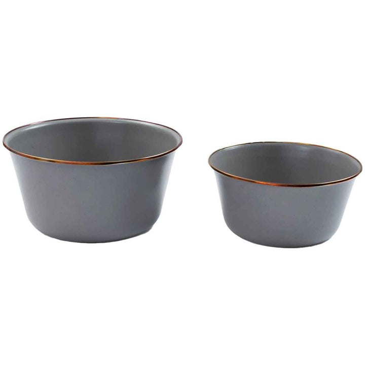 Barebones Enamel Mixing Bowl Set - Slate Gray