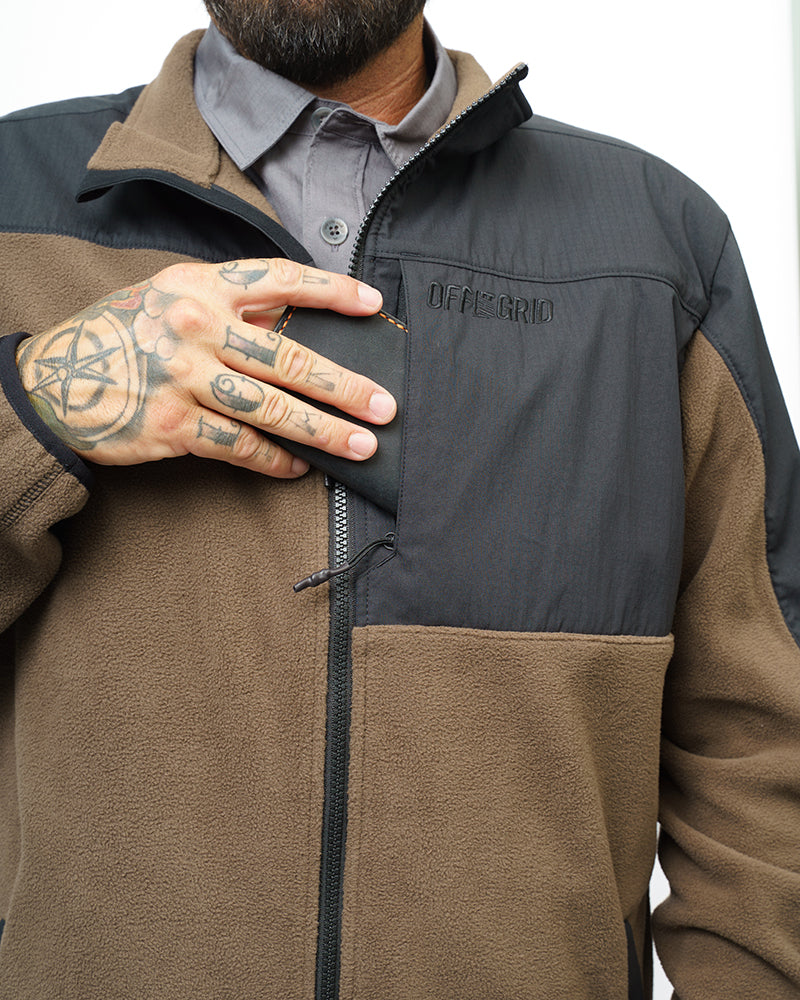 OTG Bruin Fleece Zip Up- Major Brown