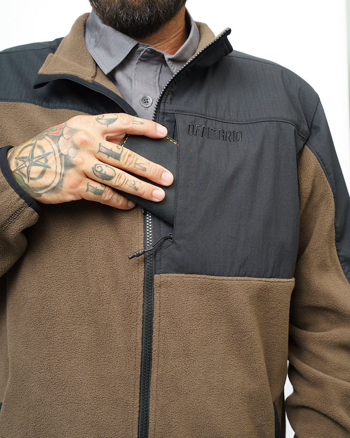 OTG Bruin Fleece Zip Up- Major Brown
