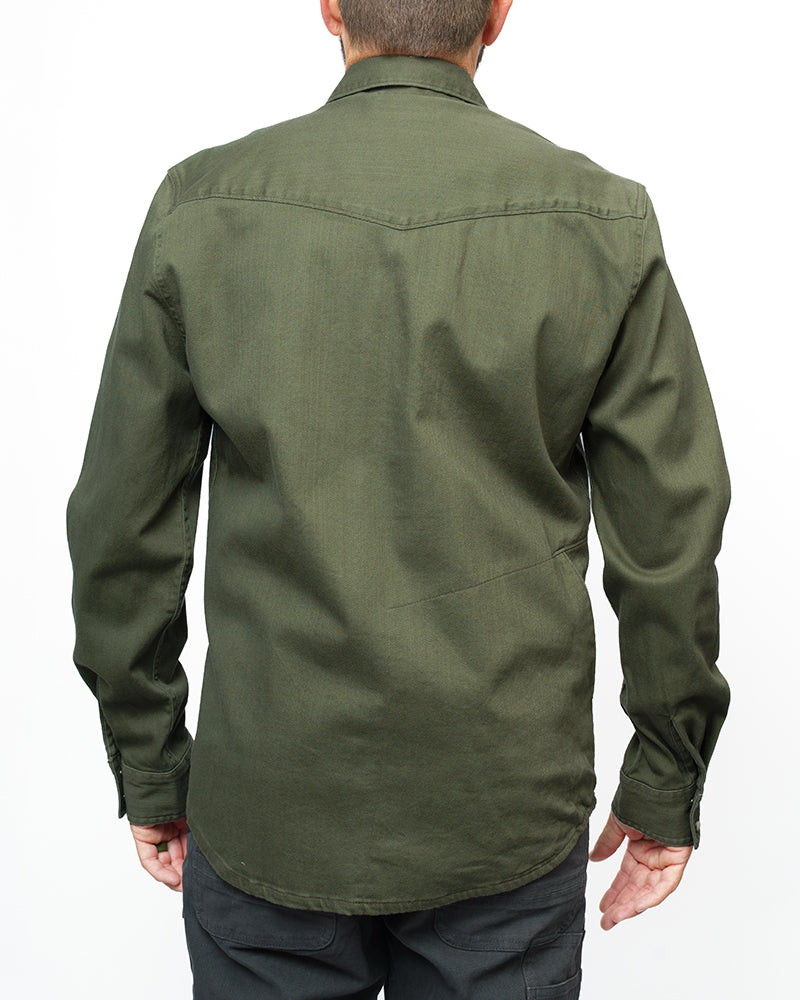 OTG Earl Denim Shirt - Dusty Olive