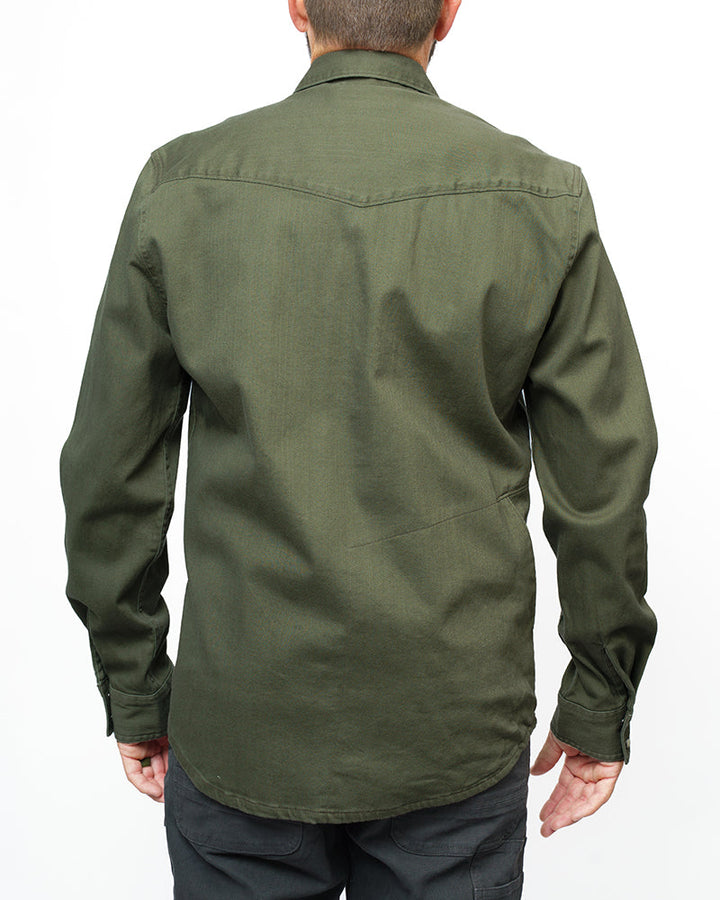 OTG Earl Denim Shirt - Dusty Olive