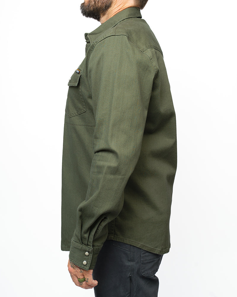 OTG Earl Denim Shirt - Dusty Olive