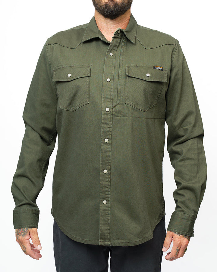 OTG Earl Denim Shirt - Dusty Olive