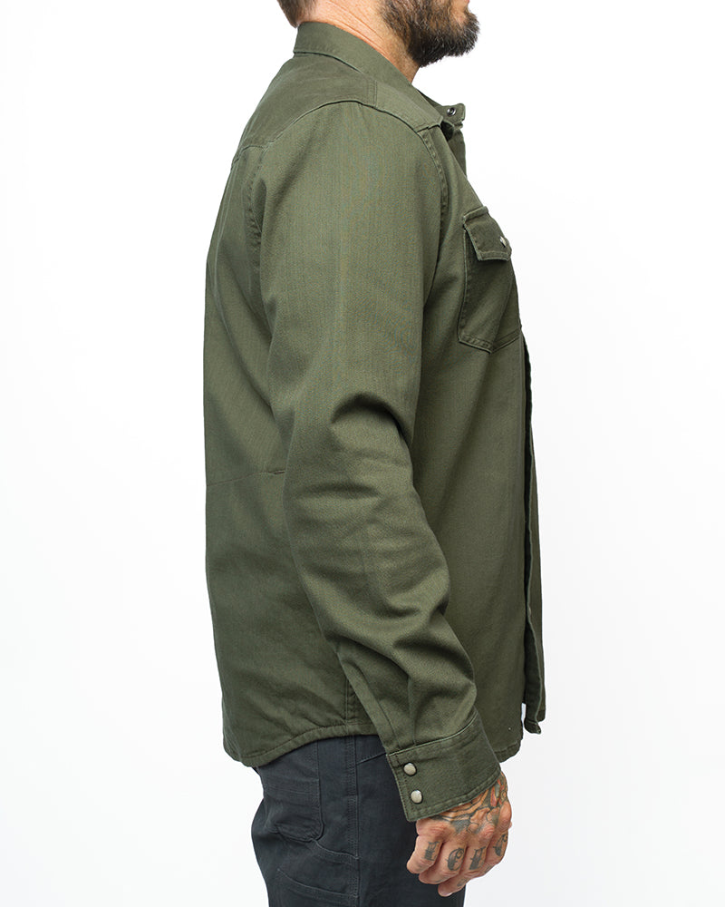 OTG Earl Denim Shirt - Dusty Olive