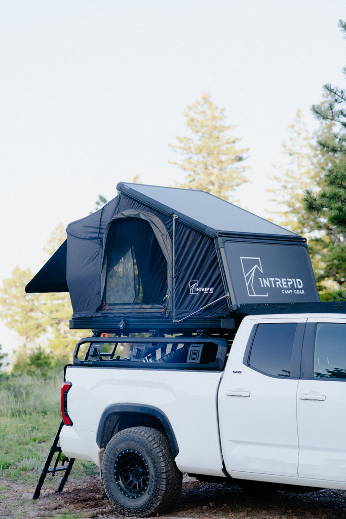 Intrepid Camp Gear Geo 2.5 Pro Hardshell Rooftop Tent – 60‐Second Setup, 2–3 Person, 36% More Space, Heater/AC Port, Rear Door Awning