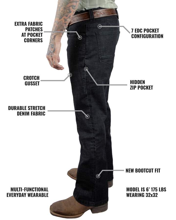OTG Hideout Denim Boot Cut - Black