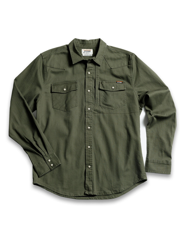 OTG Earl Denim Shirt - Dusty Olive