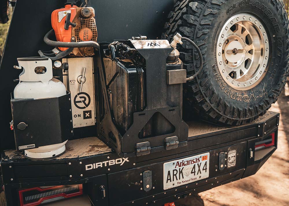 Backwoods Adventure Mods Jerry's Can Holder - Dual Universal Jerry Can Carrier