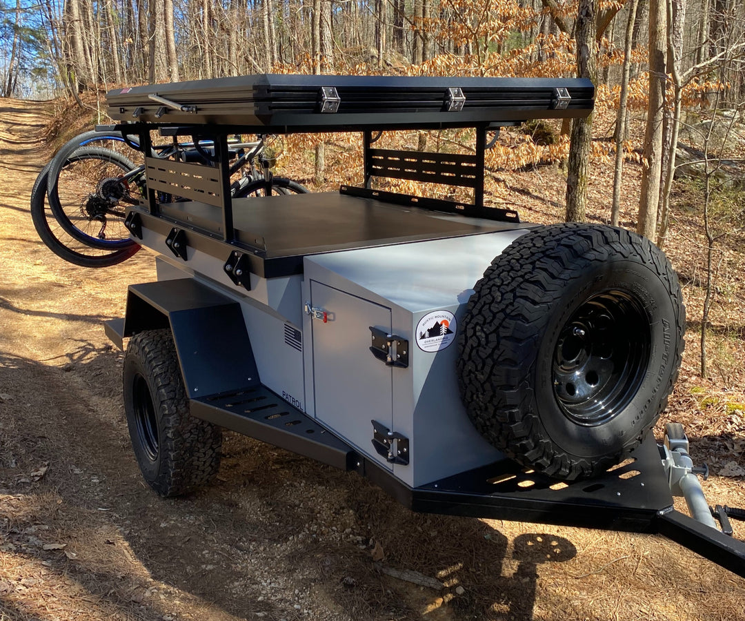 Rustic Mountain Overland PATROL XCT Off Road Trailer on a trail
